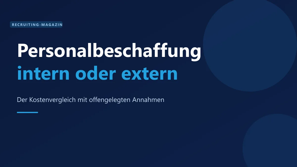 Interne und externe Personalbeschaffung im Kostenvergleich in SEOcruiting-Farben
