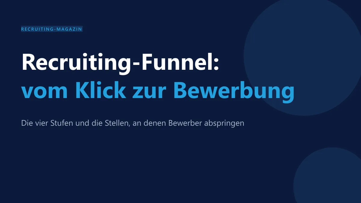 Recruiting-Funnel: vom Klick zur Bewerbung, Titelbild in SEOcruiting-Farben