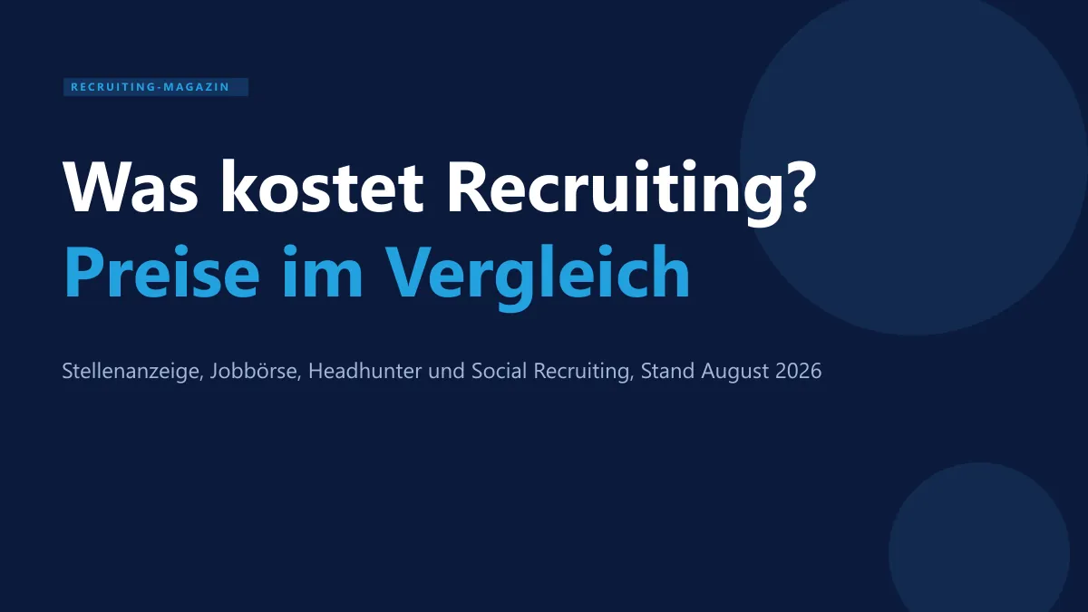 Recruiting Kosten im Vergleich: Stellenanzeige, Jobbörse, Headhunter und Social Recruiting, Titelbild in SEOcruiting-Farben